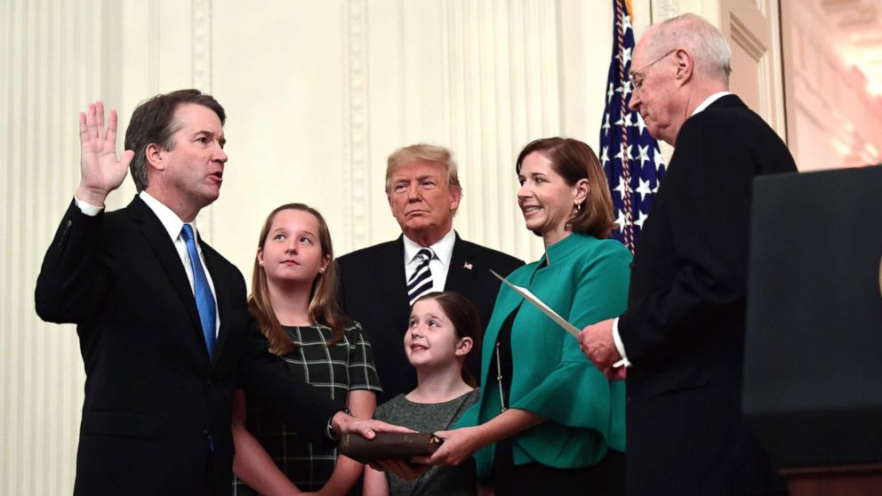 Brett Kavanaugh is sworn in as Supreme Court justice