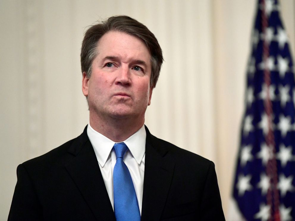 PHOTO: Supreme Court Justice Brett Kavanaugh stands before a ceremonial swearing-in in the East Room of the White House in Washington.