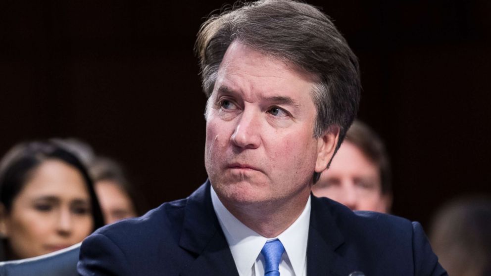 PHOTO: Brett Kavanaugh listens to Senators on day three of his confirmation hearing in the Senate Judiciary Committee, Sept. 6, 2018.