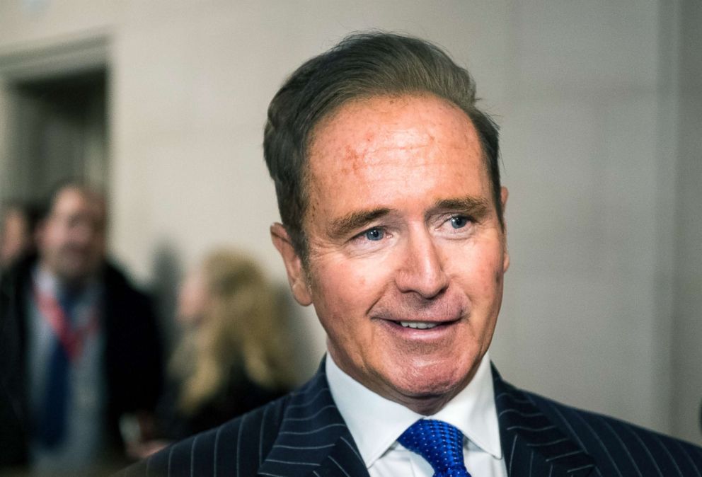 PHOTO: Rep. Brian Higgins speaks with reporters outside of the House Democrats' organizational caucus meeting in the Longworth House Office Building, Nov. 28, 2018, in Washington, DC.