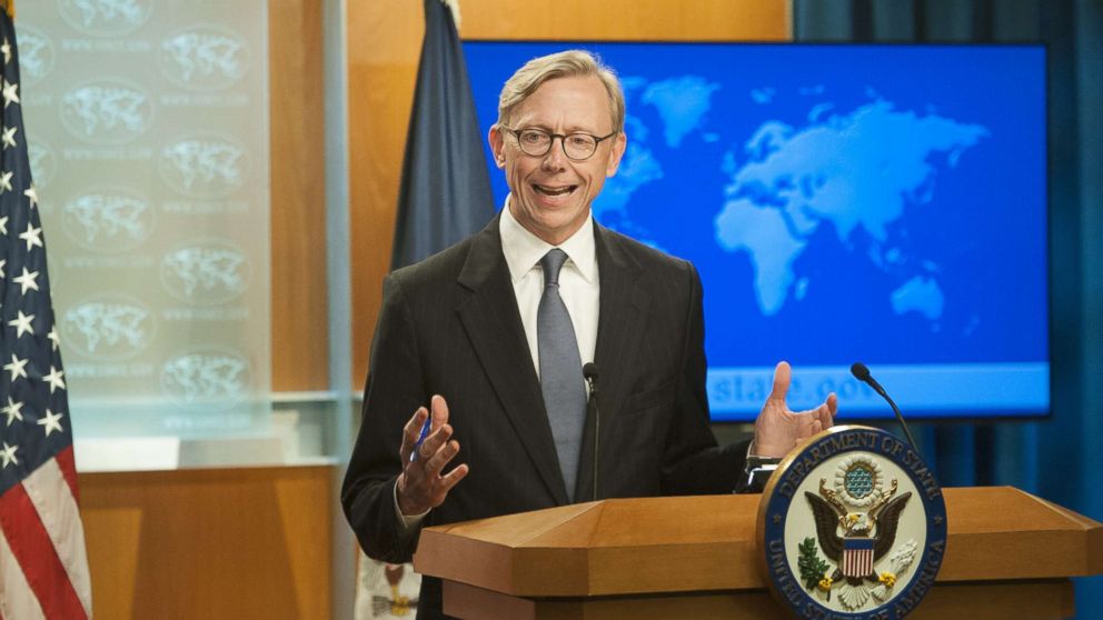 Director of Policy Planning Brian Hook fields questions from journalists during the announcement of the creation of the Iran Action Group at the Department of State on Aug. 16, 2018 in Washington.