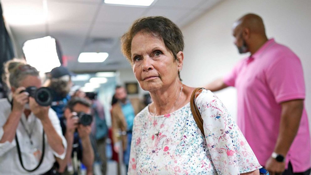PHOTO: Gladys Sicknick, mother of Brian Sicknick, the U.S. Capitol Police officer who died from injuries sustained during the Jan. 6 mob attack on Congress, leaves a meeting with Republican Sen. Ron Johnson at the Capitol in Washington, May 27, 2021.