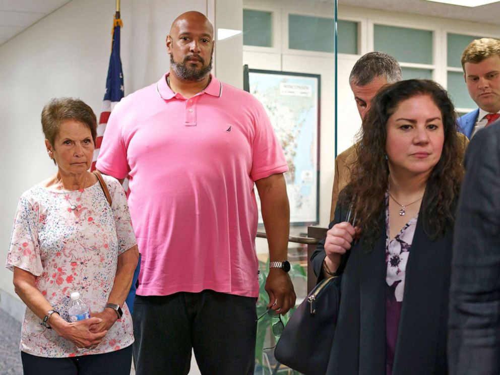 PHOTO: Gladys Sicknick, mother of Brian Sicknick, the U.S. Capitol Police officer who died from injuries sustained during the Jan. 6 mob attack on Congress, leaves a meeting with Republican Sen. Ron Johnson at the Capitol in Washington, May 27, 2021.