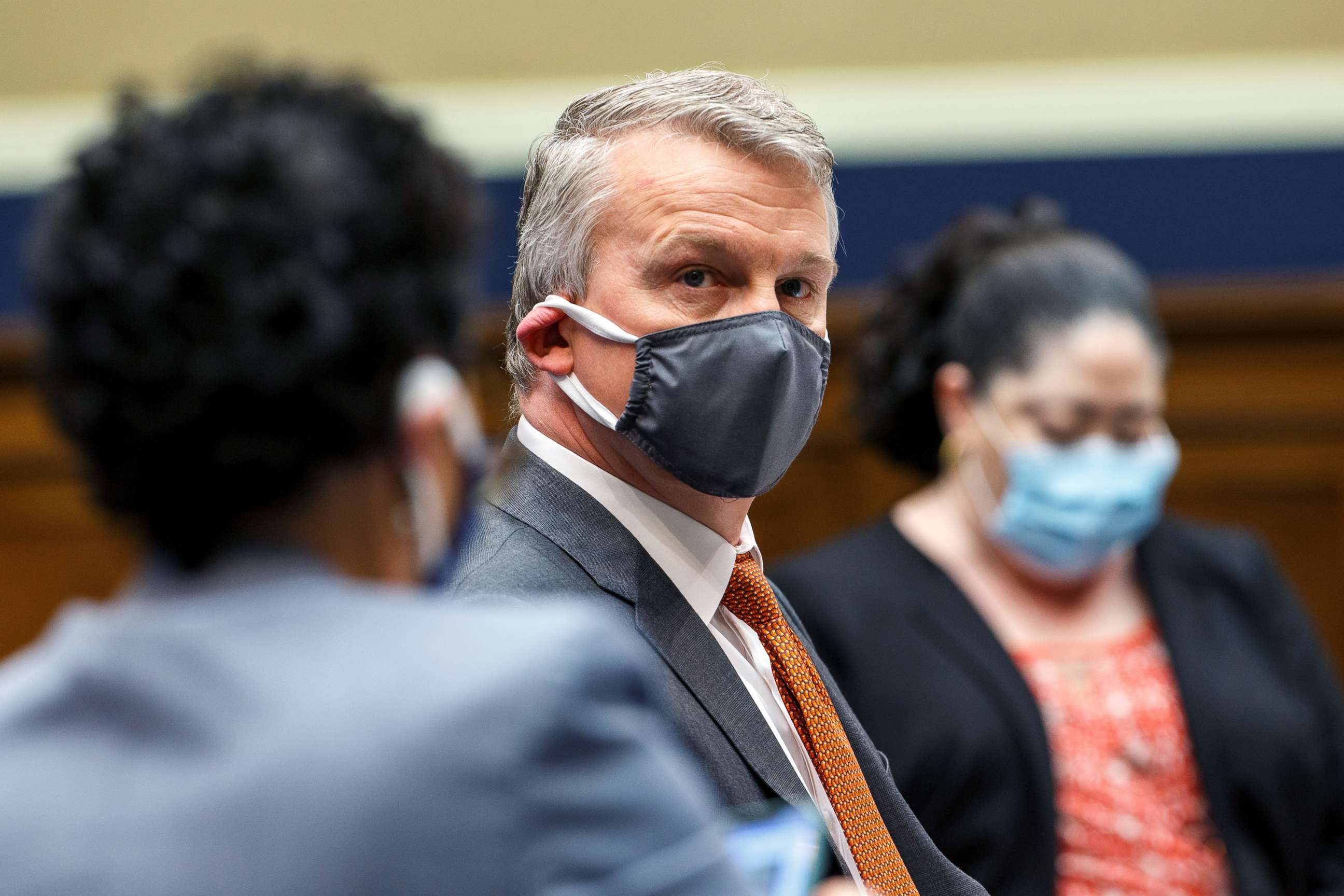 PHOTO:Dr. Richard Bright, former director of the Biomedical Advanced Research and Development Authority, prepares to testify on protecting scientific integrity in response to the coronavirus outbreak on Capitol Hill in Washington, D.C., May 14, 2020.