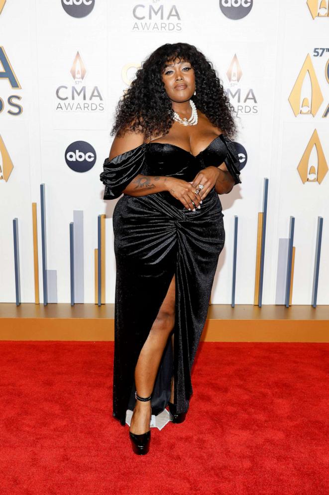 PHOTO: Brittney Spencer attends the 57th Annual CMA Awards at Bridgestone Arena, on Nov. 8, 2023, in Nashville, Tenn.