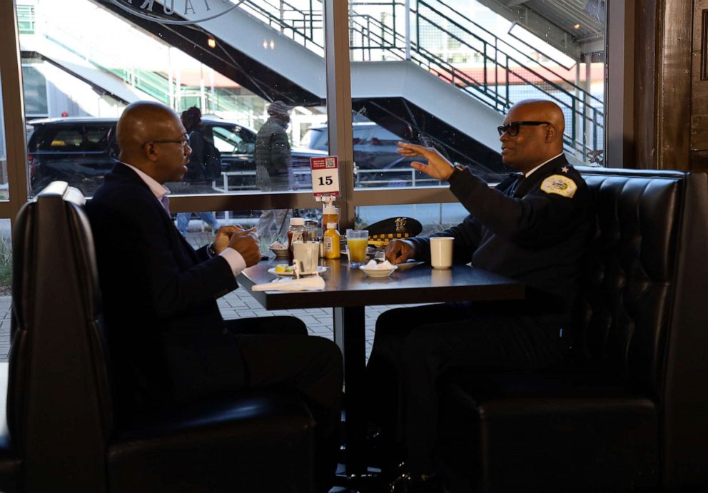 PHOTO: ABC's Pierre Thomas sat down with Chicago Police Superintendent David Brown about the city's efforts to curb gun violence.