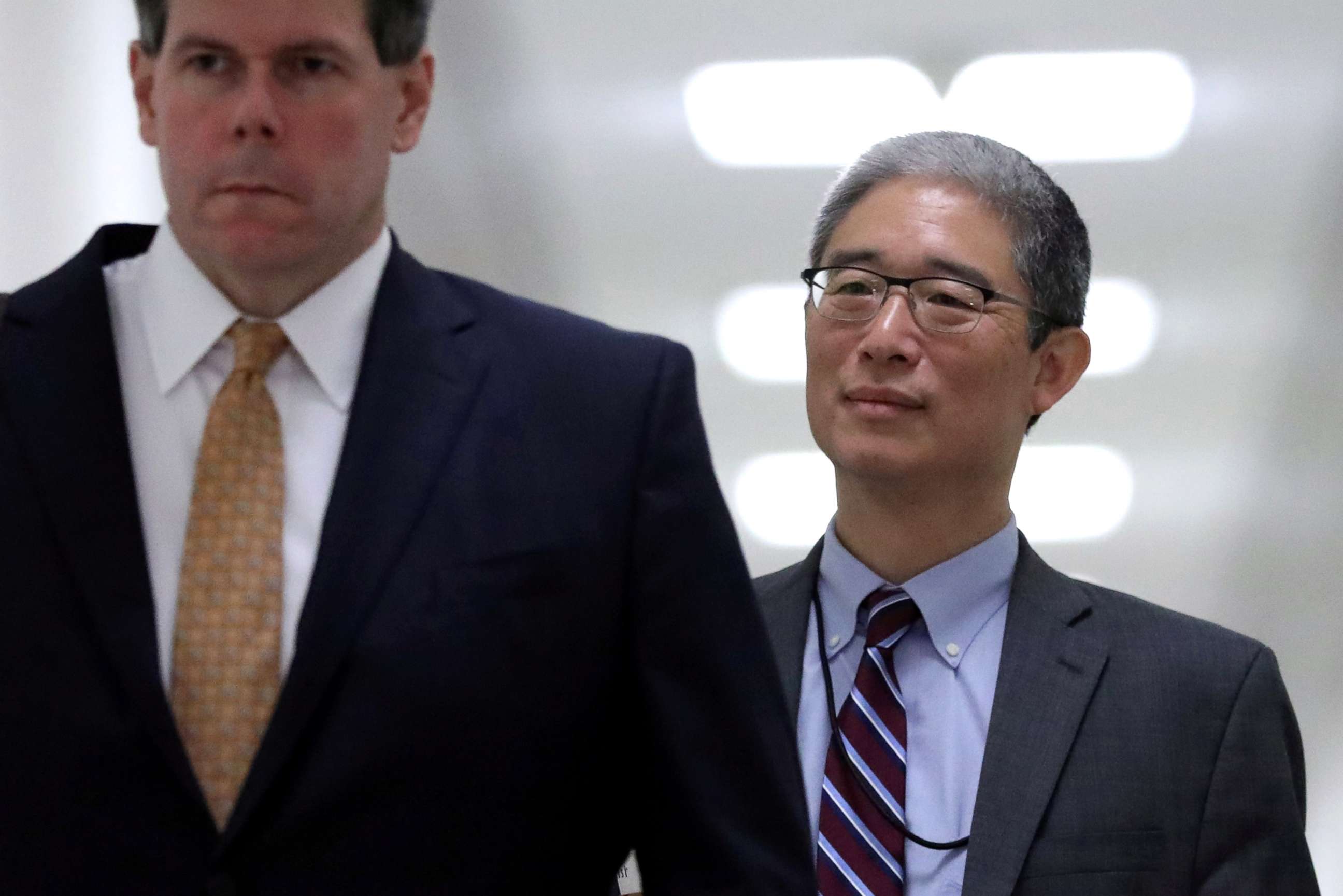 PHOTO: Former associate deputy U.S. attorney general Bruce Ohr, right, arrives to testify behind closed doors before the House Judiciary and House Oversight and Government Reform Committees on Capitol Hill in Washington, Aug. 28, 2018.