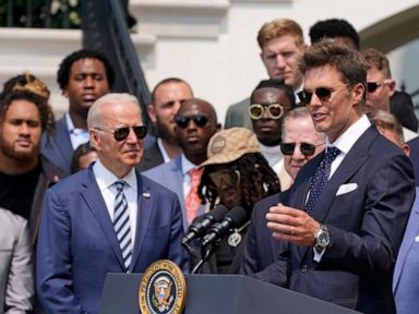 Biden, Brady trade zingers at White House event for Super Bowl champs