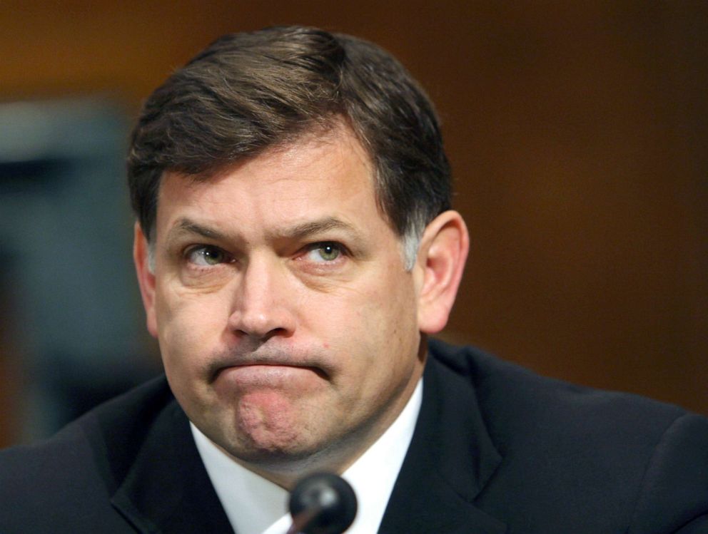 PHOTO: H.E. "Bud" Cummins III, former U.S. Attorney, Eastern District of Arkansas, Little Rock, Arkansas, testifies at a Senate Judiciary Committee hearing on Capitol Hill in Washington, D.C., March 6, 2007.