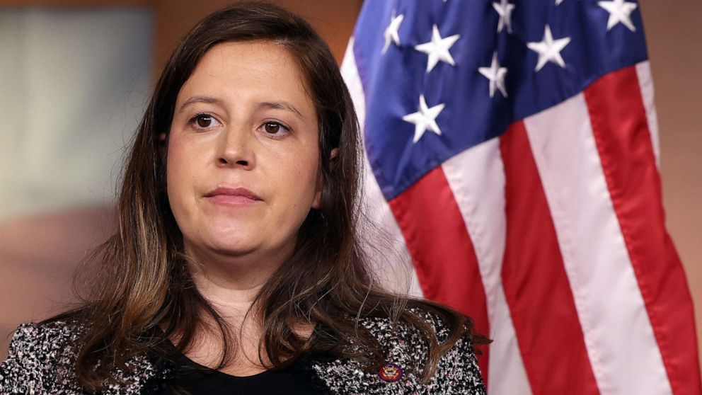 PHOTO: Rep. Elise Stefanik attends a press briefing at the U.S. Capitol in Washington, June 29, 2021.