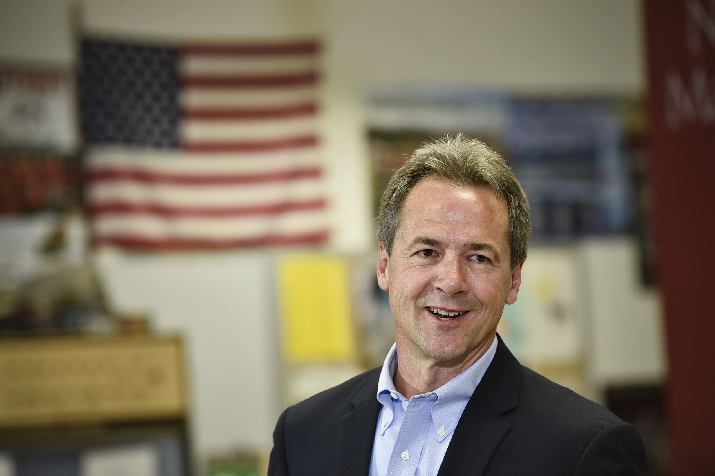 PHOTO: Montana Gov. Steve Bullock, Democratic presidential candidate, officially announces his campaign for president, May 14, 2019, at Helena High School in Helena, Mont.