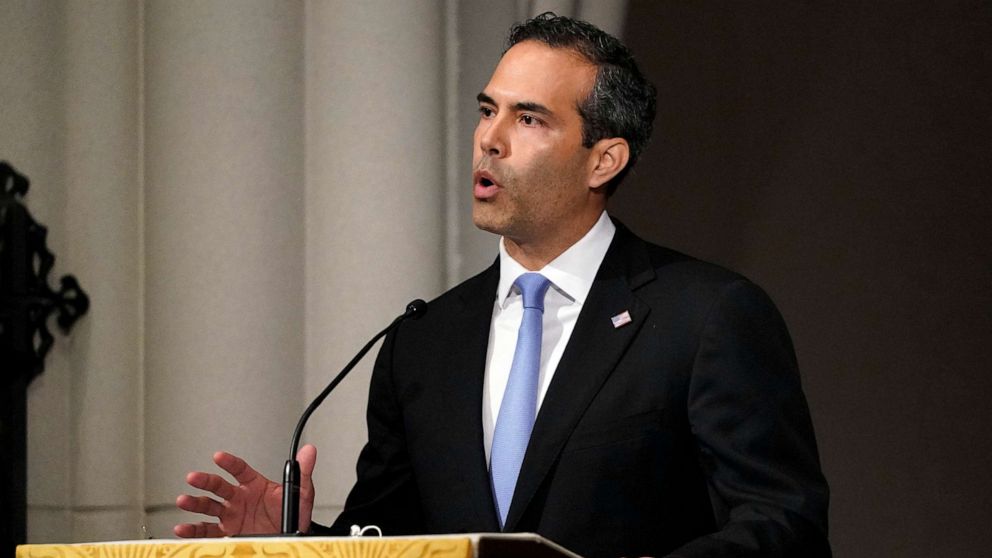 PHOTO: George P. Bush, son of former Florida Governor Jeb Bush, speaks during a funeral service for former President George H.W. Bush at St. Martin's Episcopal Church in Houston, Dec. 6, 2018. 