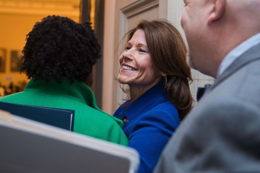 PHOTO: Rep. Cheri Bustos, D-Ill., arrives for the House Democrats' leadership elections at the Capitol, Nov. 29, 2018. 
