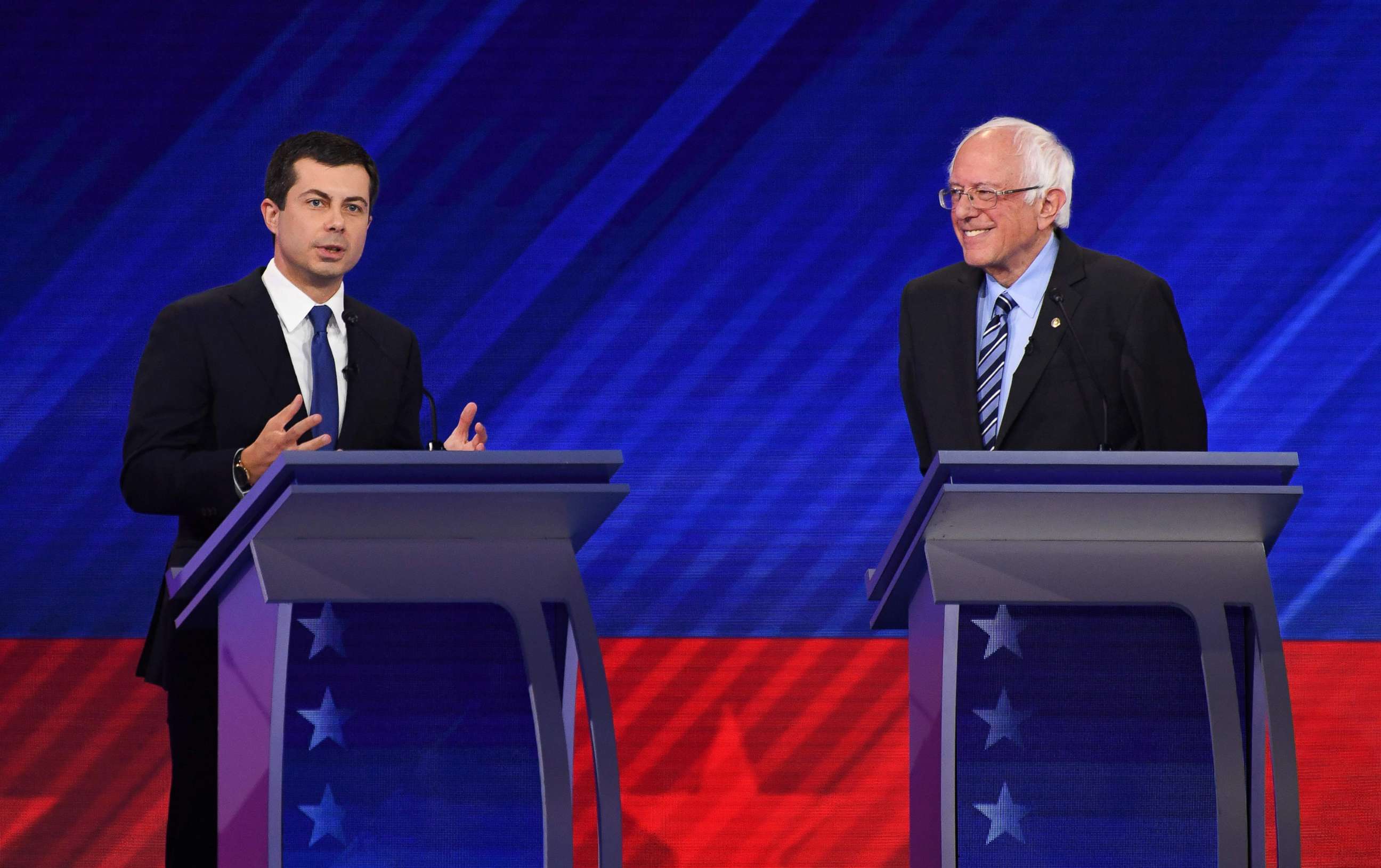 PHOTO: Democratic presidential Pete Buttigieg speaks during the third Democratic primary debate of the 2020 presidential campaign season at Texas Southern University in Houston, Texas, Sept. 12, 2019.