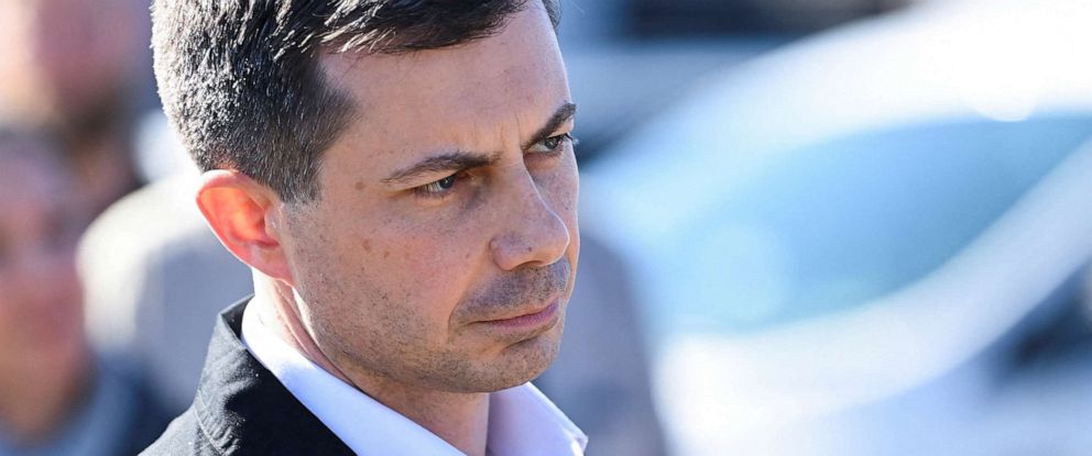FILE PHOTO: U.S. Transportation Secretary Pete Buttigieg visits the site of a hazardous train derailment in East Palestine, Ohio, on Feb. 23, 2023.