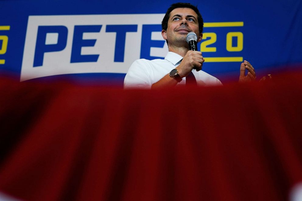 PHOTO: Pete Buttigieg, South Bend Mayor and Democratic presidential hopeful, speaks at a campaign event in Davenport, Iowa, Sept. 24, 2019.