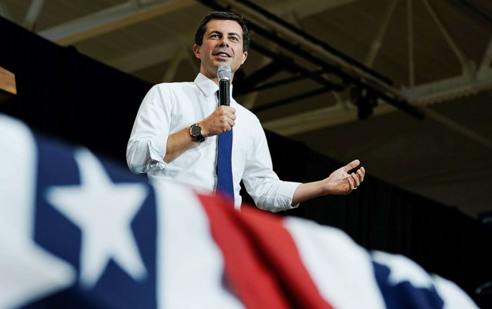 PHOTO: Pete Buttigieg, South Bend Mayor and Democratic presidential hopeful, speaks at a campaign event in Davenport, Iowa, Sept. 24, 2019.