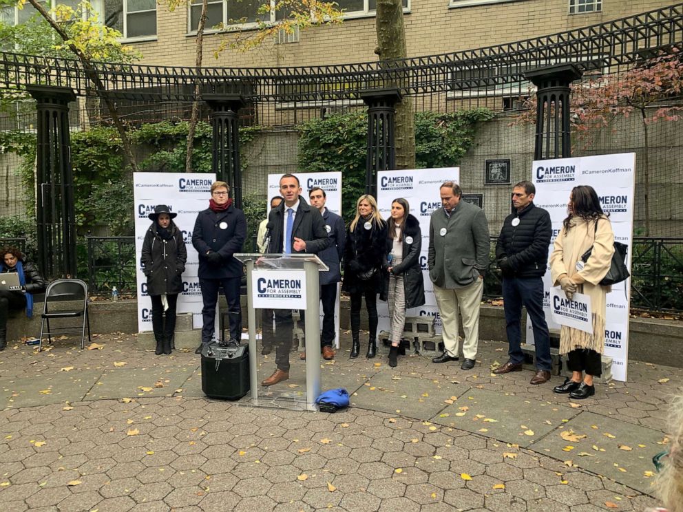 PHOTO: Cameron Koffman, 22, announces he was running for New York State Assembly, Nov. 12, 2019, in New York.