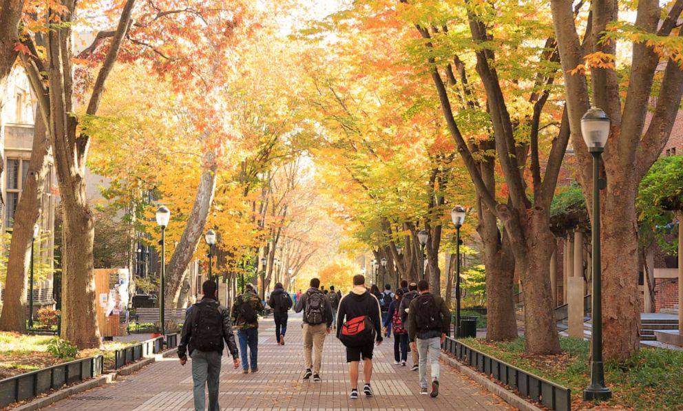 PHOTO: Students walk on the University of Pennsylvania campus.