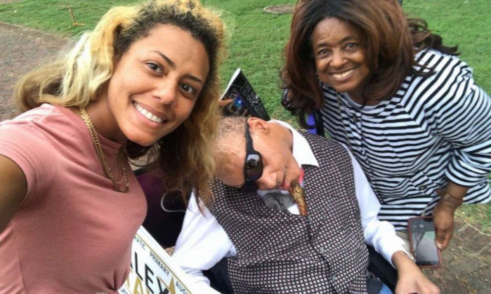 PHOTO: Precious Turner smiles with her uncle, Fred Lee Stafford and mother, Bernice Stafford-Turner. Fred Lee Stafford is a resident of Canterbury nursing home in Richmond, Va.