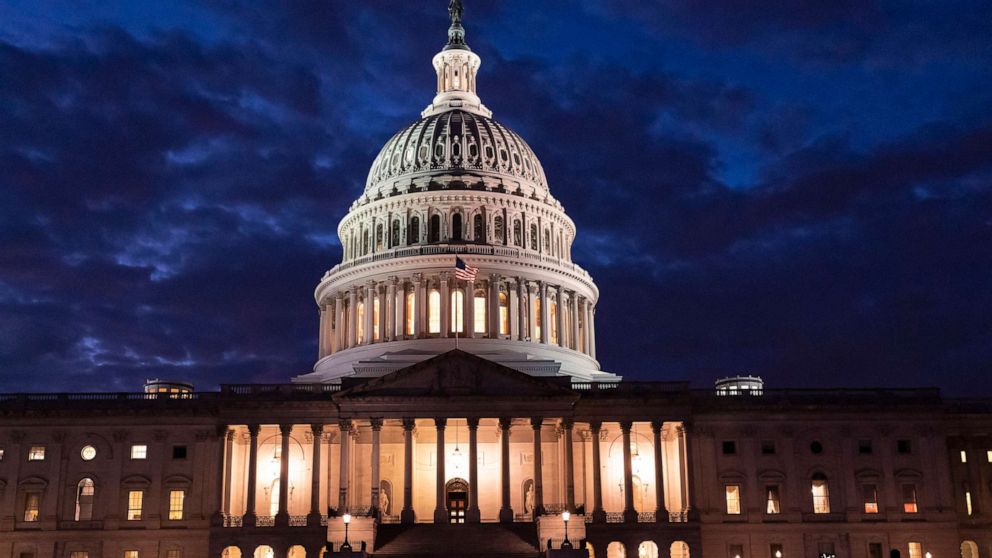 PHOTO: Night falls at the the Capitol, Dec. 2, 2021.