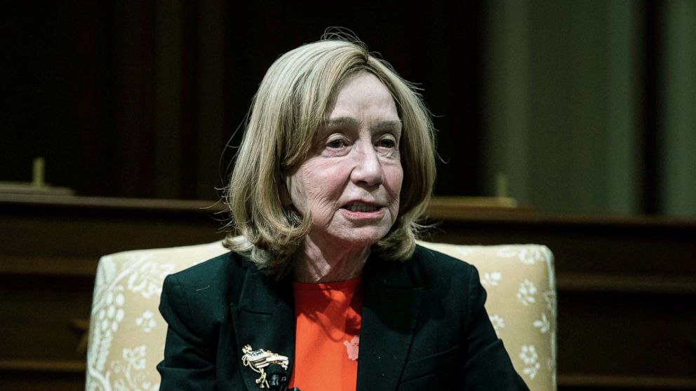 PHOTO: Historian Doris Kearns Goodwin speaks during a discussion with Librarian of Congress Carla Hayden and historian Jon Meacham, not pictured, on Capitol Hill, Jan. 6, 2022, on how to establish and preserve the narrative of January 6th.