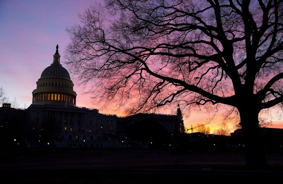 PHOTO: The U.S. Capitol is seen at dawn in Washington, D.C,, Jan. 2, 2020.