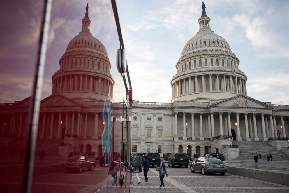 PHOTO: The U.S. Capitol Building seen reflected on an emergency vehicle on Feb. 5, 2019, in Washington, D.C.