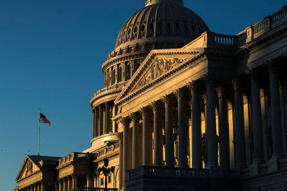 PHOTO: The U.S. Capitol building is illuminated by the rising sun, Dec. 18, 2019, on Capitol Hill in Washington.