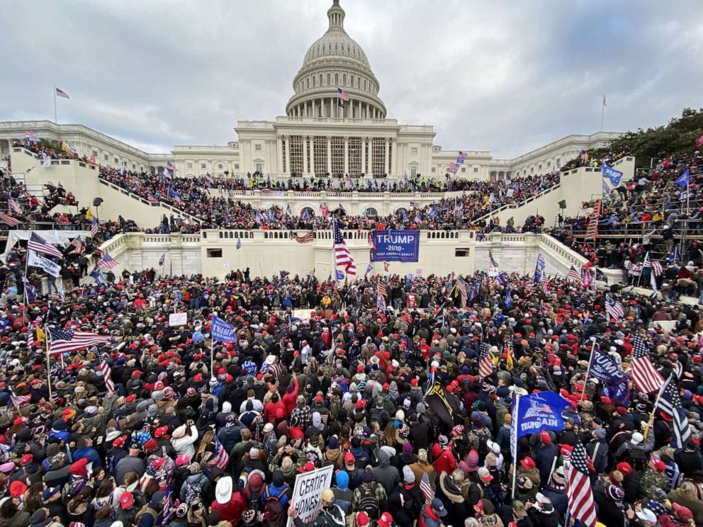 PHOTO: In this Jan. 6, 2021, file photo, President Trump supporters storm the Capitol building in Washington D.C.