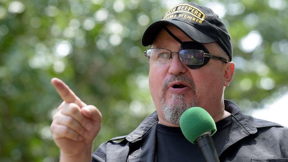 PHOTO: Stewart Rhodes, founder of the citizen militia group known as the Oath Keepers speaks during a rally outside the White House in Washington, June 25, 2017.