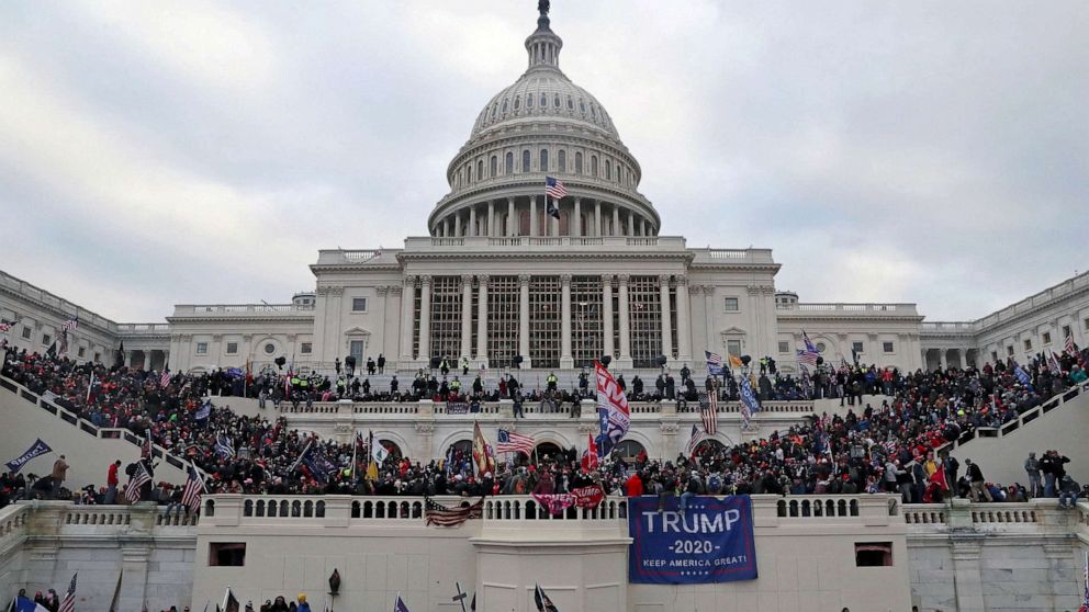 PHOTO: FILE - A mob of supporters of President Donald Trump storm the U.S. Capitol Building in Washington, Jan. 6, 2021.