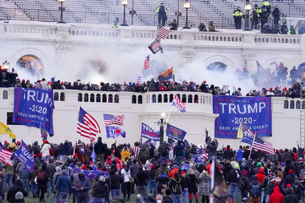 PHOTO: Rioters on the West Front at the U.S. Capitol on Jan. 6, 2021, in Washington.