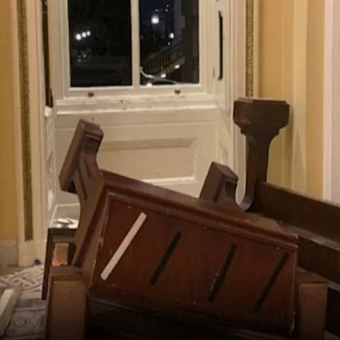 Photos show damage done at the Capitol after it was stormed by a pro-Trump mob.