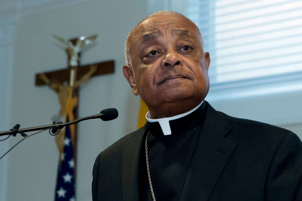 PHOTO: Archbishop designated by Pope Francis to the Archdiocese of Washington, Archbishop Wilton D. Gregory, speaks during a news conference at Washington Archdiocesan Pastoral Center in Hyattsville, Md., April 4, 2019.