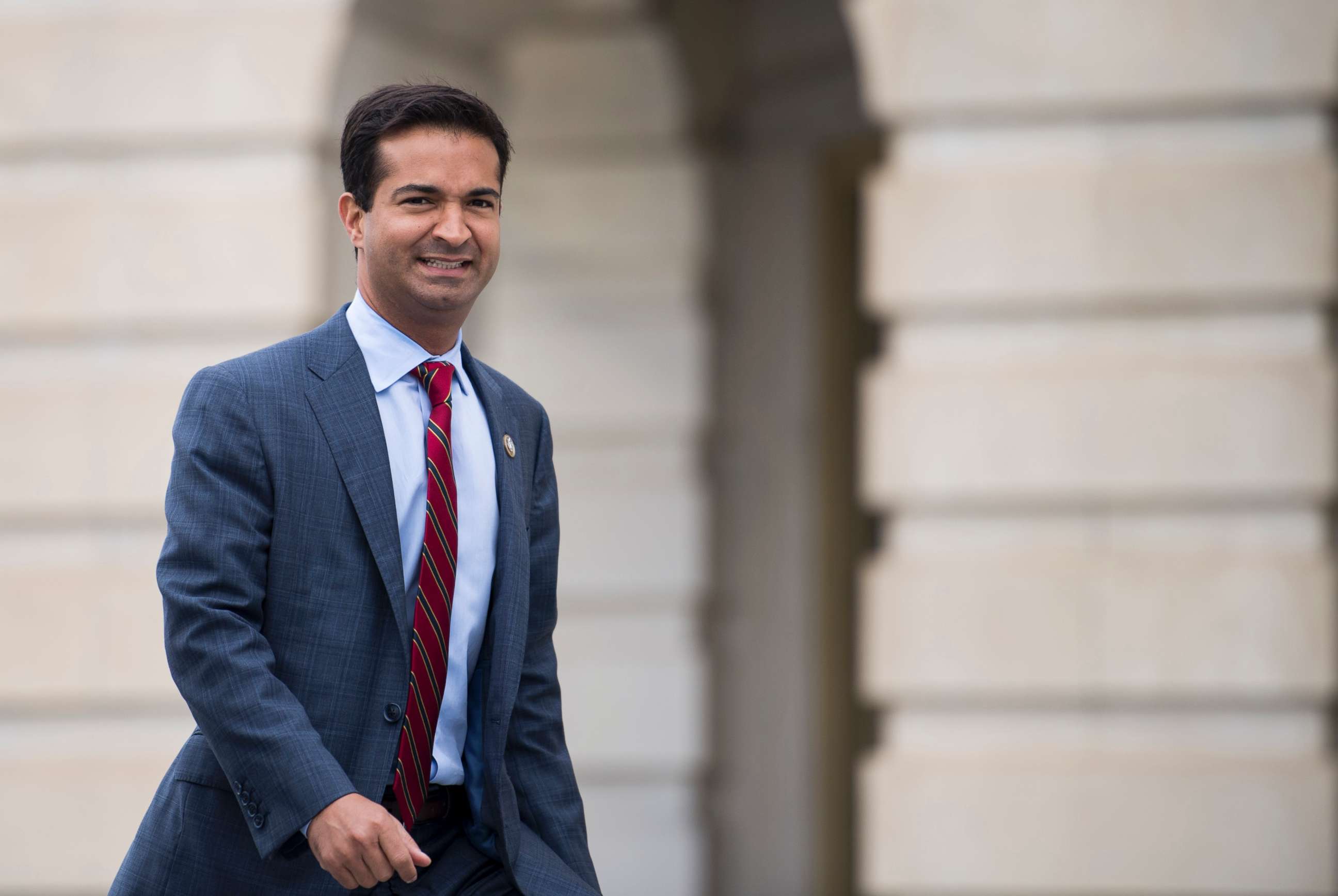PHOTO: Rep. Carlos Curbelo, R-Fla., walks up the House steps for a vote in the Capitol, Feb. 15, 2018, in Washington, D.C.
