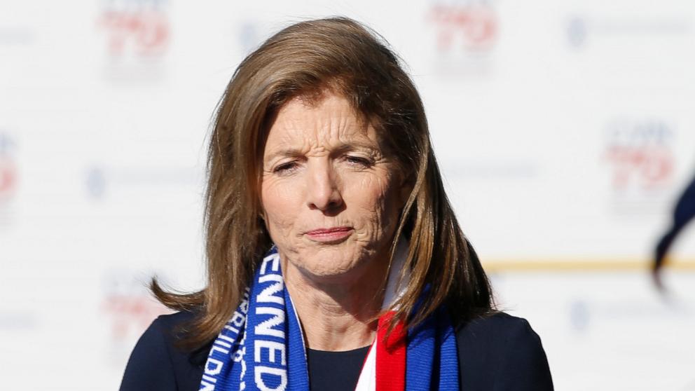 PHOTO: In a Dec. 7, 2019 file photo, Caroline Kennedy, daughter of former President John F. Kennedy, is seen before christening the nuclear aircraft carrier John F. Kennedy at Newport News Shipbuilding in Newport News, Va.