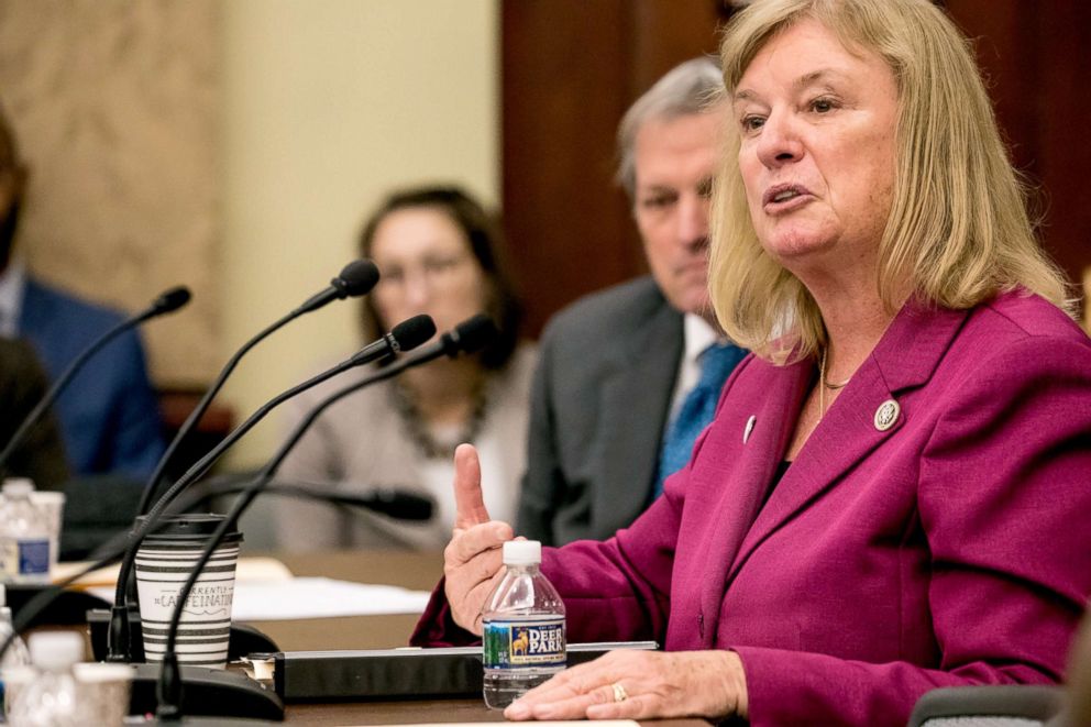 PHOTO: Rep. Carolyn Maloney speaks at a forum to examine evidence-based violence prevention and school safety measures on Capitol Hill in Washington, March 20, 2018.