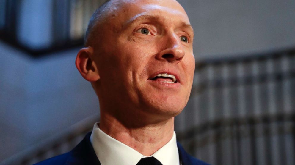 PHOTO: Carter Page, a foreign policy adviser to Donald Trump's 2016 presidential campaign, speaks with reporters, Nov. 2, 2017, on Capitol Hill in Washington. 