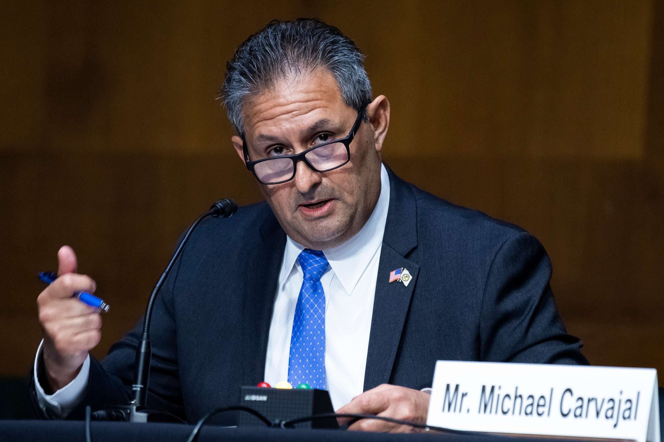 PHOTO: Michael Carvajal, director of the Federal Bureau of Prisons, testifies during a Senate Judiciary Committee hearing on Capitol Hill, June 2, 2020, in Washington, D.C.
