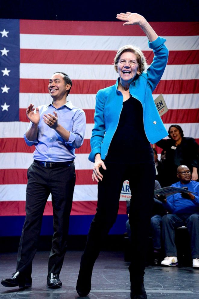 PHOTO: Former HUD Secretary Julian Castro during Sen. Elizabeth Warren's campaign event at Kings Theater in Brooklyn on Jan,  7, 2020, in New York.