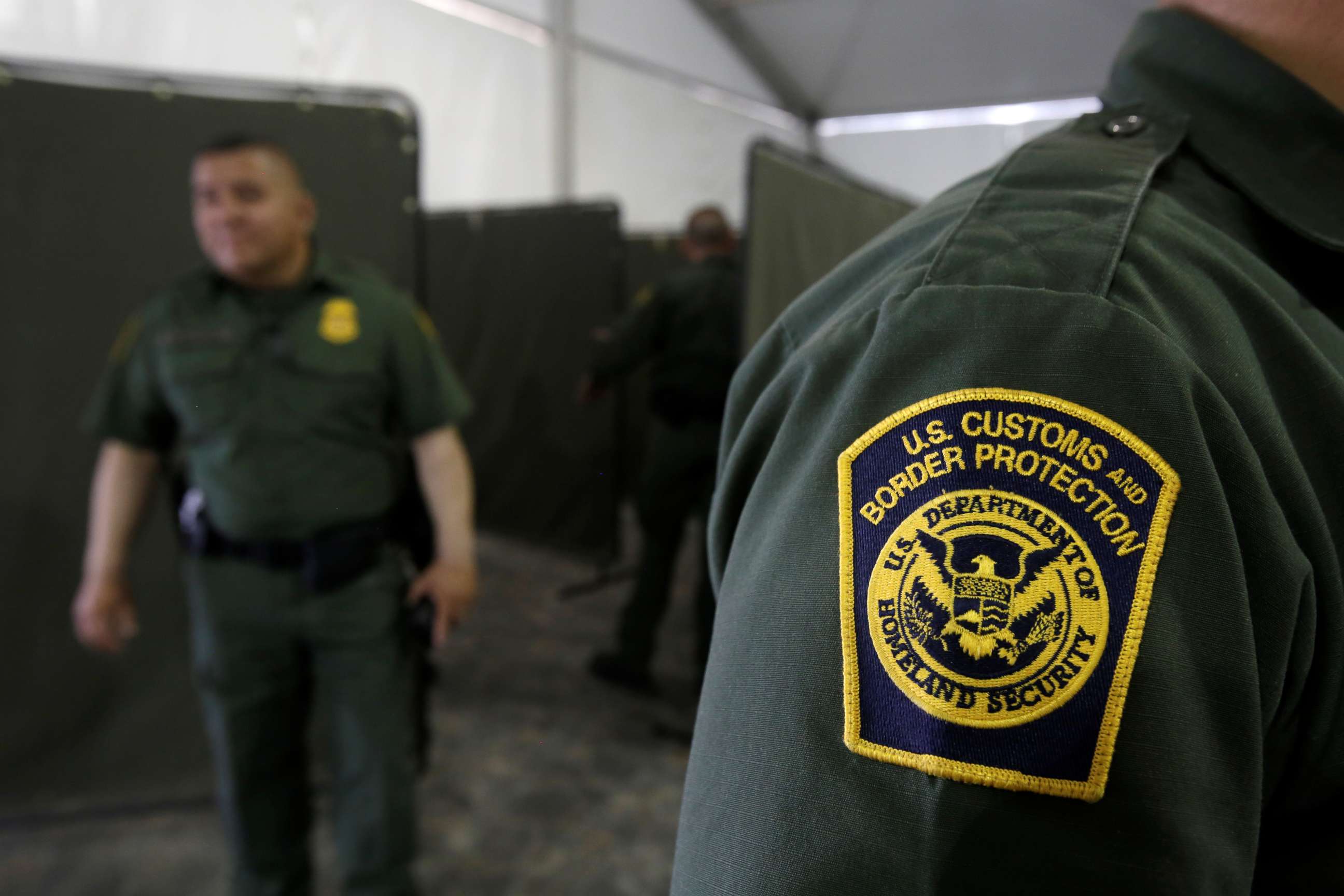 PHOTO: U.S. Border Patrol agents are seen during a tour of U.S. Customs and Border Protection (CBP) temporary holding facilities in El Paso, Texas, May 2, 2019.