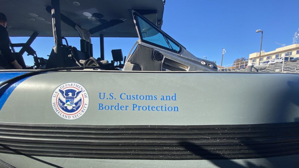 PHOTO: A CBP boat parked outside of Los Angeles ahead of Super Bowl LVI, on Feb. 7, 2022.
