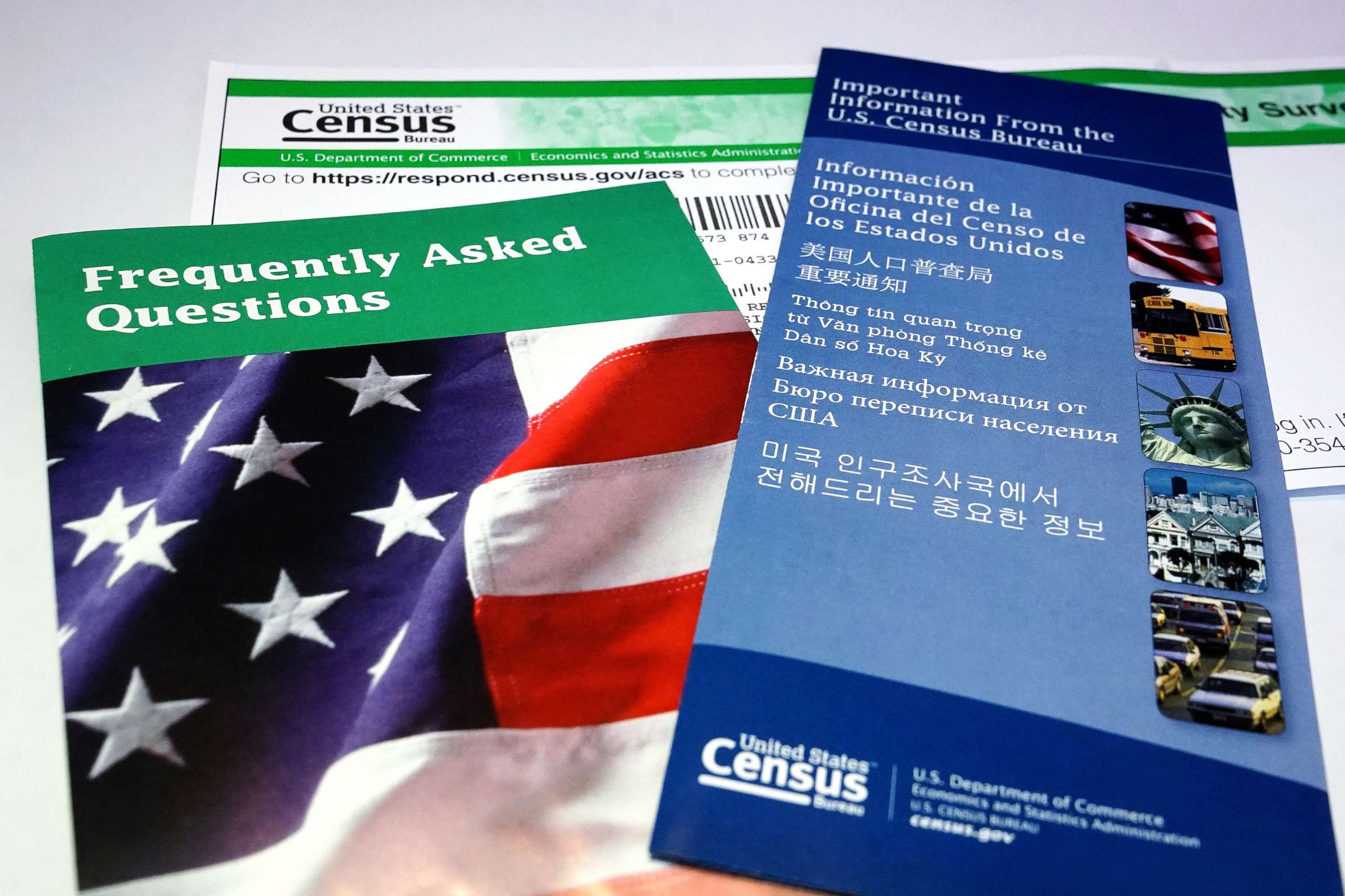 PHOTO:U.S. Census pamphlets and paperwork are pictured in this photo illustration New York, July 15, 2019. 