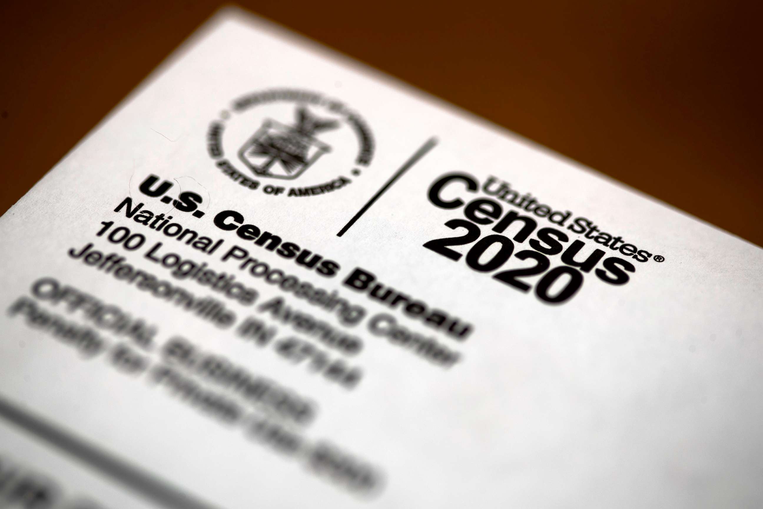 PHOTO: An envelope containing a 2020 census letter mailed to a U.S. resident is pictured in Glenside, Penn., March 19, 2020.