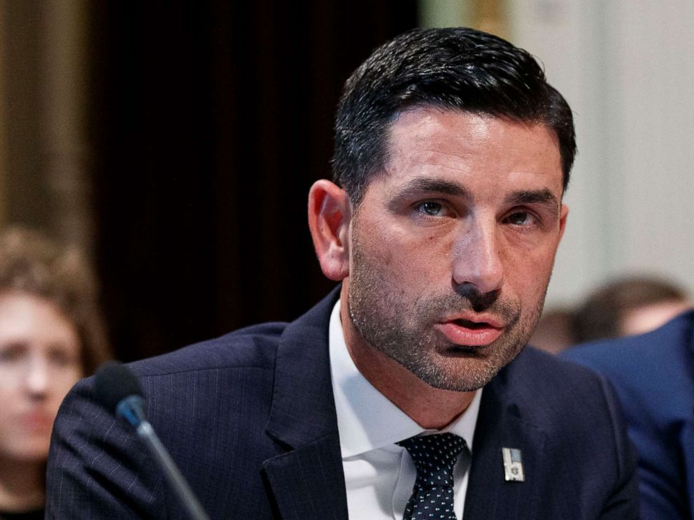 PHOTO: In this Oct. 29, 2019 photo, Chad Wolf speaks during a meeting in Washington. President Donald Trump on Nov. 1 named Wolf acting head of Homeland Security.