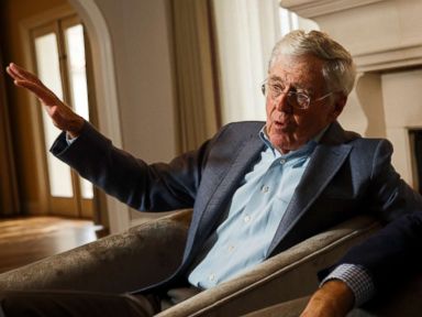 PHOTO: Charles Koch talks during an interview with the Washington Post at the Freedom Partners Summit on Monday, Aug. 3, 2015 in Dana Point, Calif.