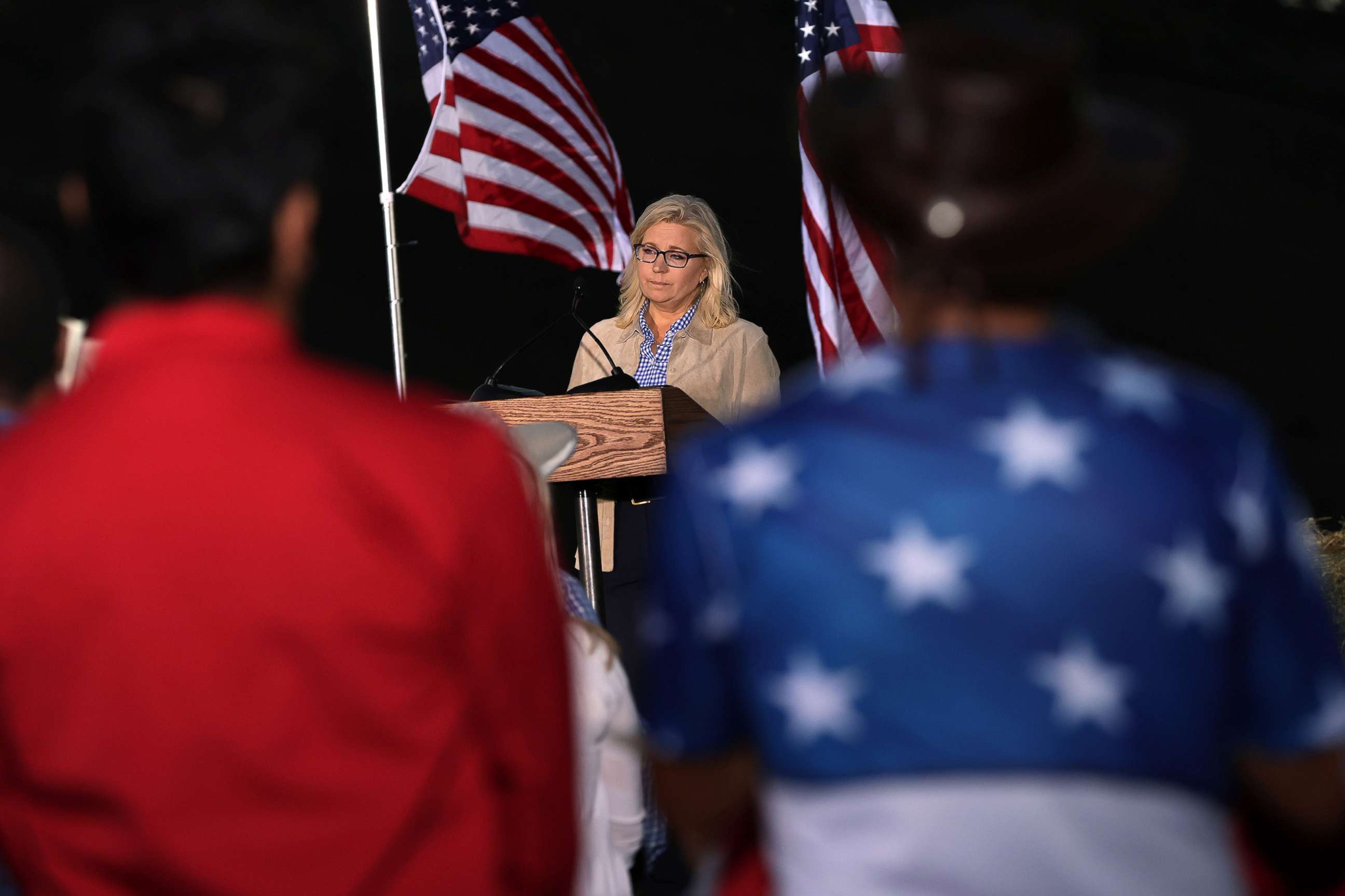 PHOTO: Rep. Liz Cheney gives a concession speech to supporters during a primary night event, Aug. 16, 2022, in Jackson, Wyo. 