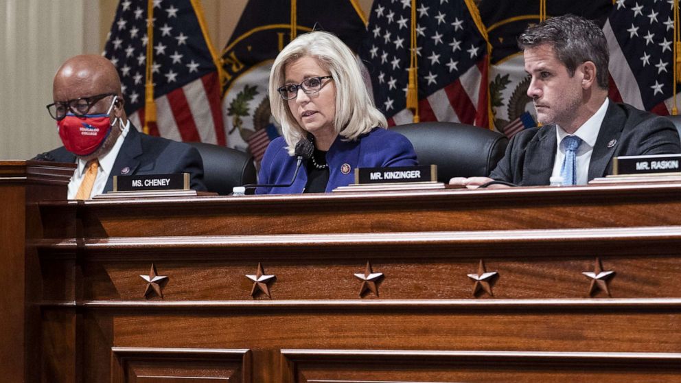 PHOTO: Rep. Liz Cheney speaks during a business meeting of the Select Committee to Investigate the January 6th Attack on the U.S. Capitol in Washington, D.C., Oct. 19, 2021.