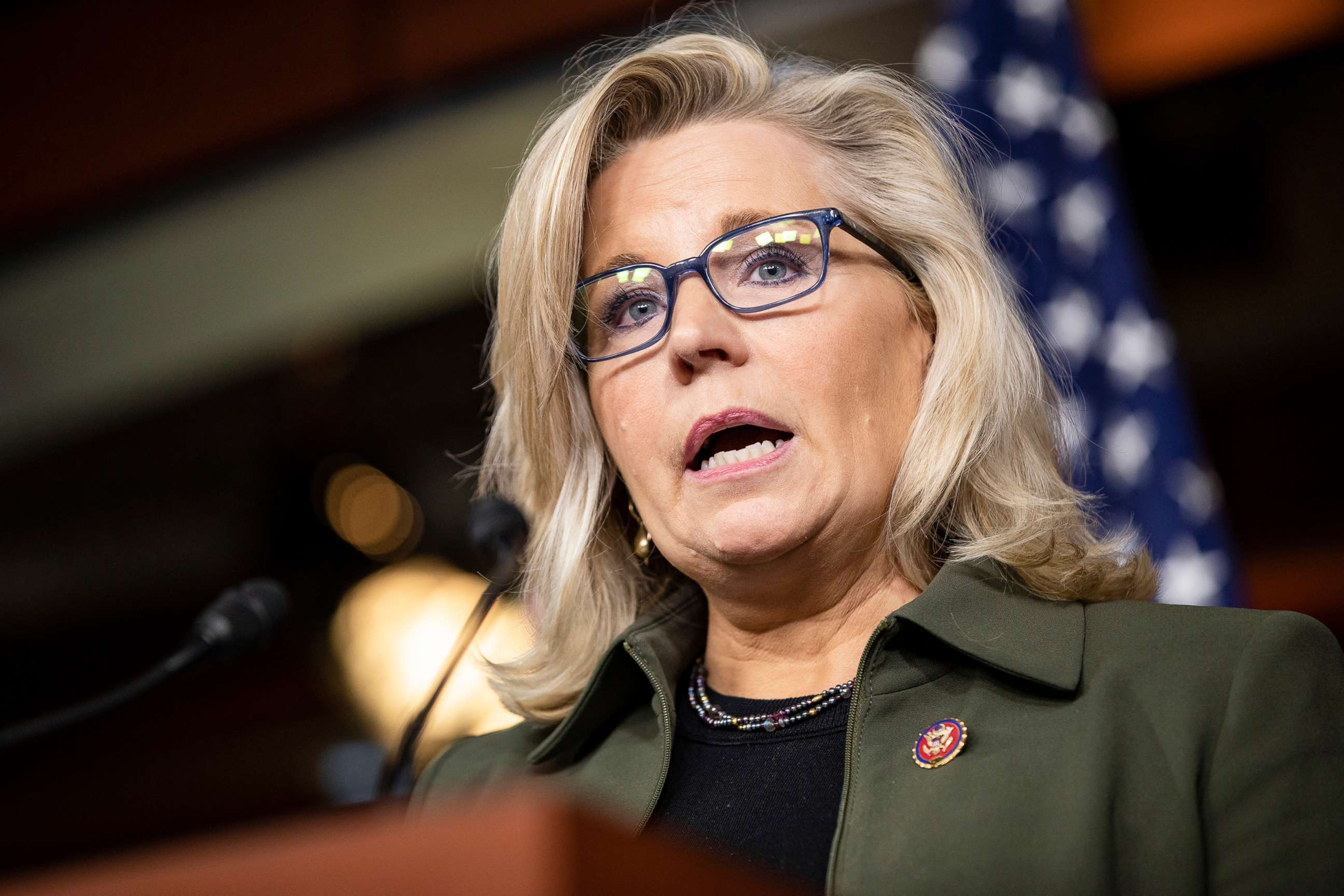 PHOTO: Rep. Liz Cheney speaks during a press conference at the US Capitol on Dec. 17, 2019, in Washington.